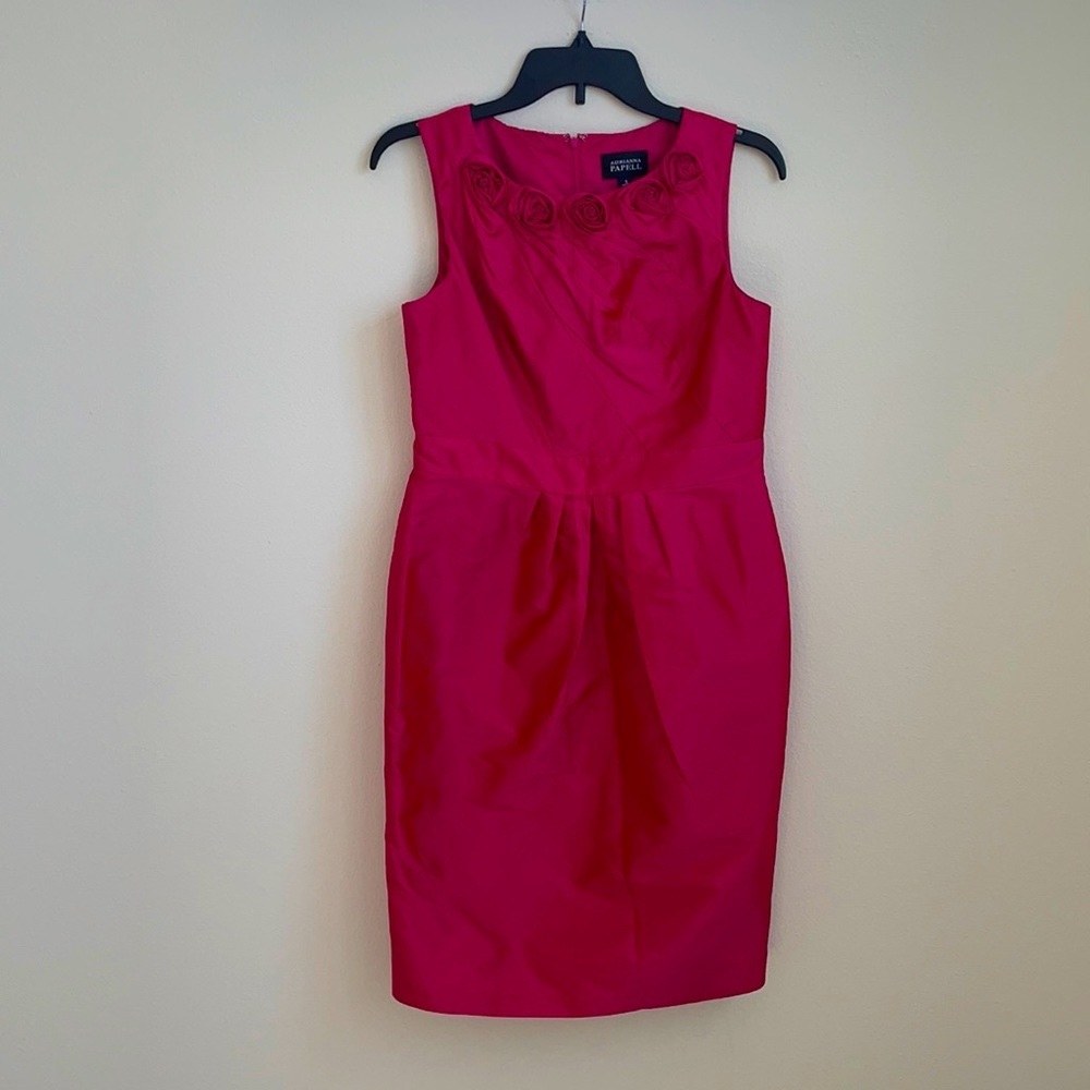 Adrianna Papell Fuchsia Sleeveless Mini Dress